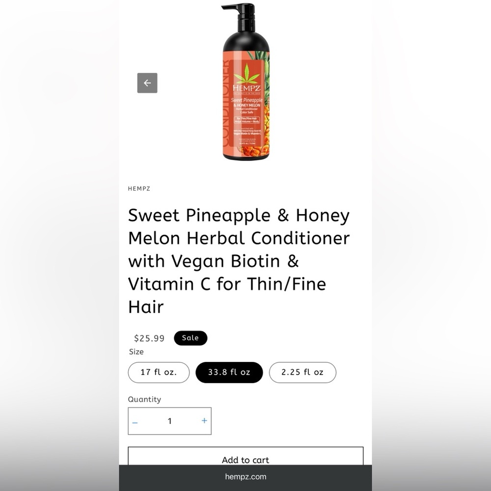Hempz Herbal Conditioner with Sweet Pineapple & Honey Melon-Big Jug with Pump